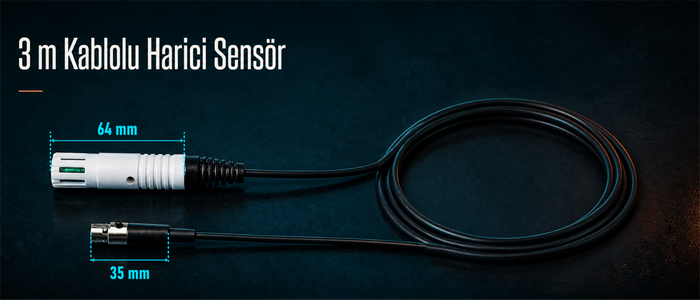 Huato CableNanoSense-18 harici sensör ve konnektör boyutları